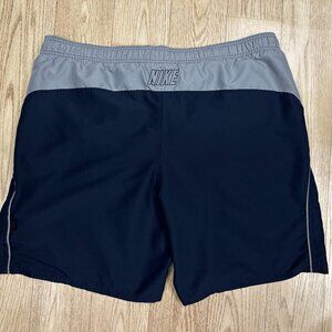 Men's Two Tone Navy Gray Nike Swim Trunks Board Shorts Size XXL y2k 90s